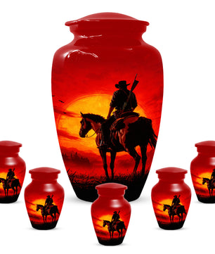 Cowboy  Keepsake Urn for Ashes -  Personalized Western Memorial for Dad