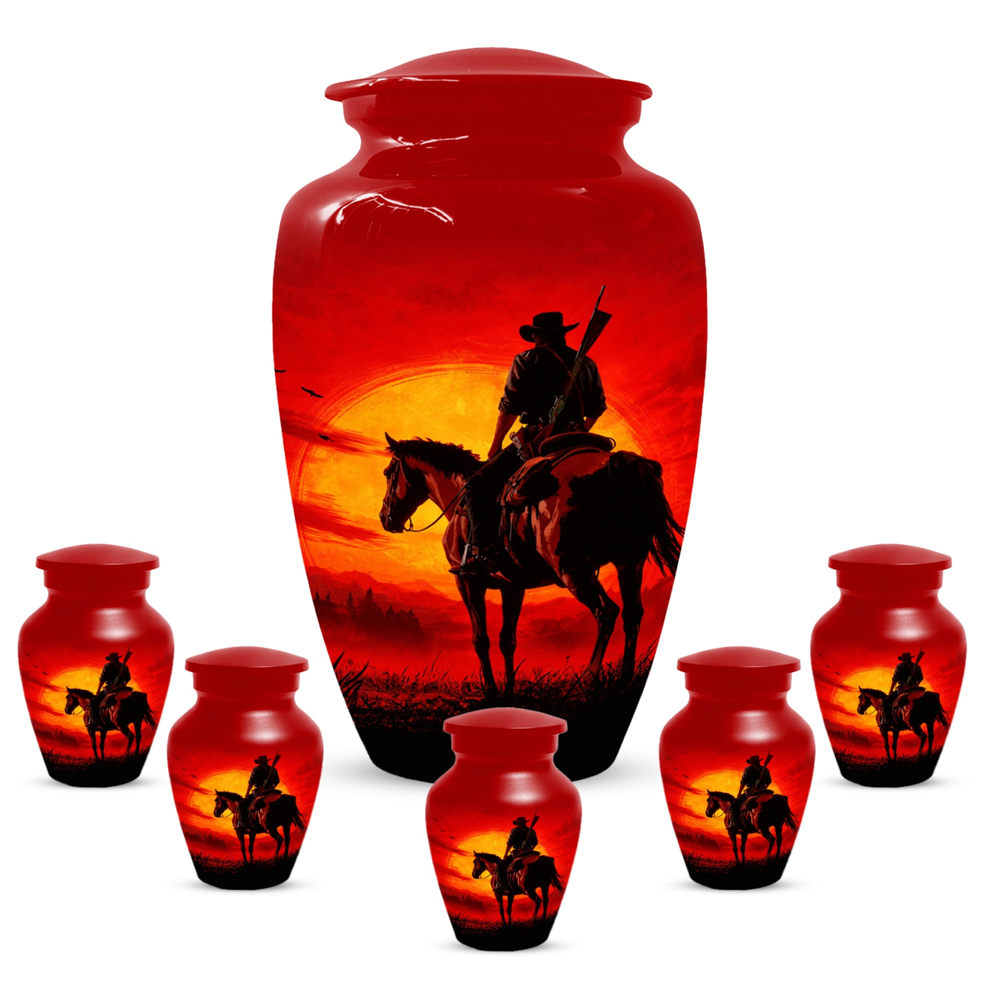 Cowboy  Keepsake Urn for Ashes -  Personalized Western Memorial for Dad