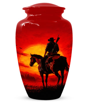 Cowboy  Keepsake Urn for Ashes -  Personalized Western Memorial for Dad