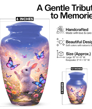 Bunny Butterfly Urn for Mom – Custom Rabbit  Keepsake Cremation Urns for Ashes