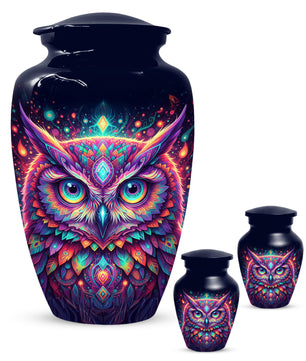 Owl Cremation Urn for Ashes – Custom Colorful Owl Memorial Urns for Mom& Dad -Women & Men