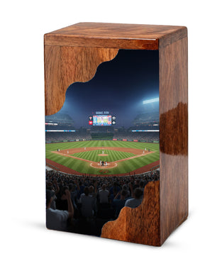 Baseball Cremation Urn for Dad – Custom Wooden Memorial Urn Box for Ashes