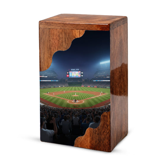 Baseball Cremation Urn for Dad – Custom Wooden Memorial Urn Box for Ashes