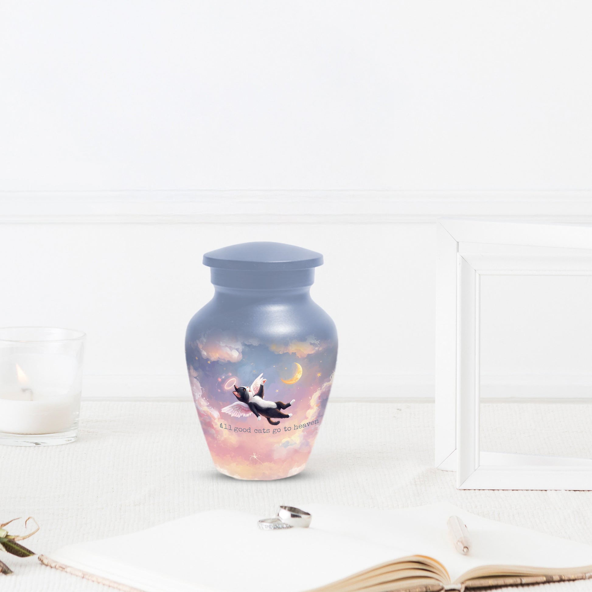 Angel Cat Rainbow Bridge Keepsake -  Custom Pet Cremation Urns for Cat