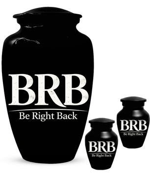 Funny BRB Be Right Back Adult Urn for Ashes, Personalized Cremation Urn