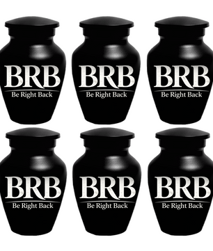 Funny BRB Be Right Back Adult Urn for Ashes, Personalized Cremation Urn