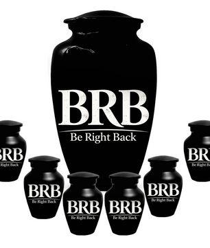 Funny BRB Be Right Back Adult Urn for Ashes, Personalized Cremation Urn