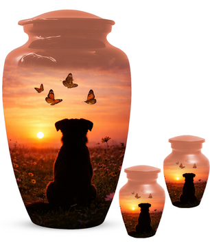 Dog Memorial Urn for Mom | Sunset Pet Memorial Cremation Large Urn - Keepsake Urn For Ashes