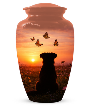 Dog Memorial Urn for Mom | Sunset Pet Memorial Cremation Large Urn - Keepsake Urn For Ashes