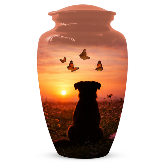 Dog Memorial Urn for Mom | Sunset Pet Memorial Cremation Large Urn - Keepsake Urn For Ashes