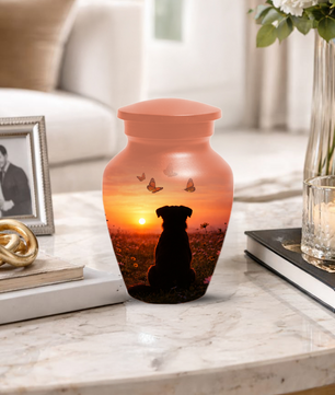 Dog Memorial Urn for Mom | Sunset Pet Memorial Cremation Large Urn - Keepsake Urn For Ashes