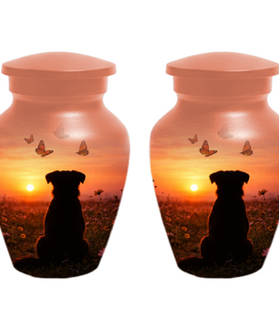 Dog Memorial Urn for Mom | Sunset Pet Memorial Cremation Large Urn - Keepsake Urn For Ashes