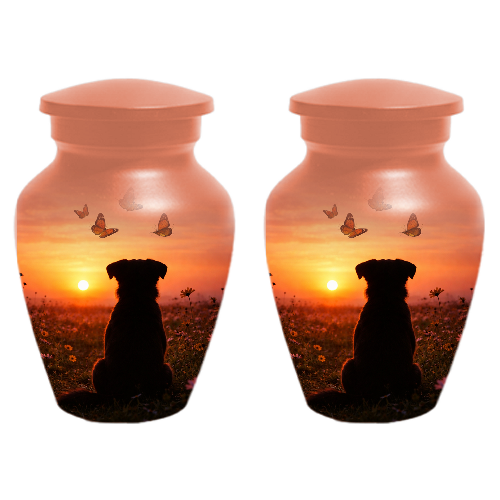 Dog Memorial Urn for Mom | Sunset Pet Memorial Cremation Large Urn - Keepsake Urn For Ashes