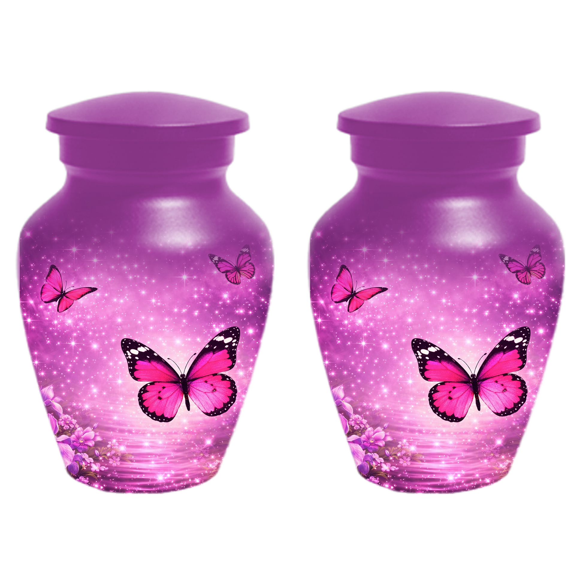 Pink Butterfly Cremation Urn for Ashes, Personalized Adult Memorial Urn for Mom