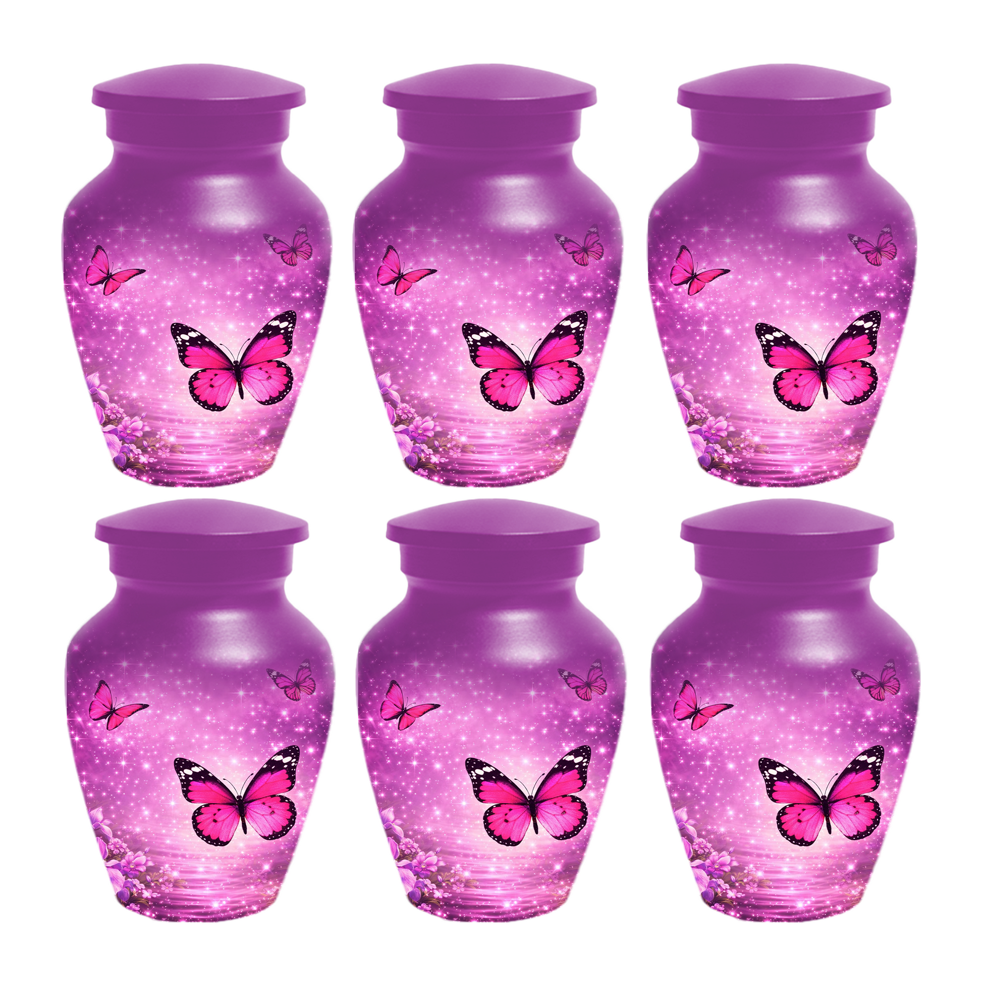 Pink Butterfly Cremation Urn for Ashes, Personalized Adult Memorial Urn for Mom