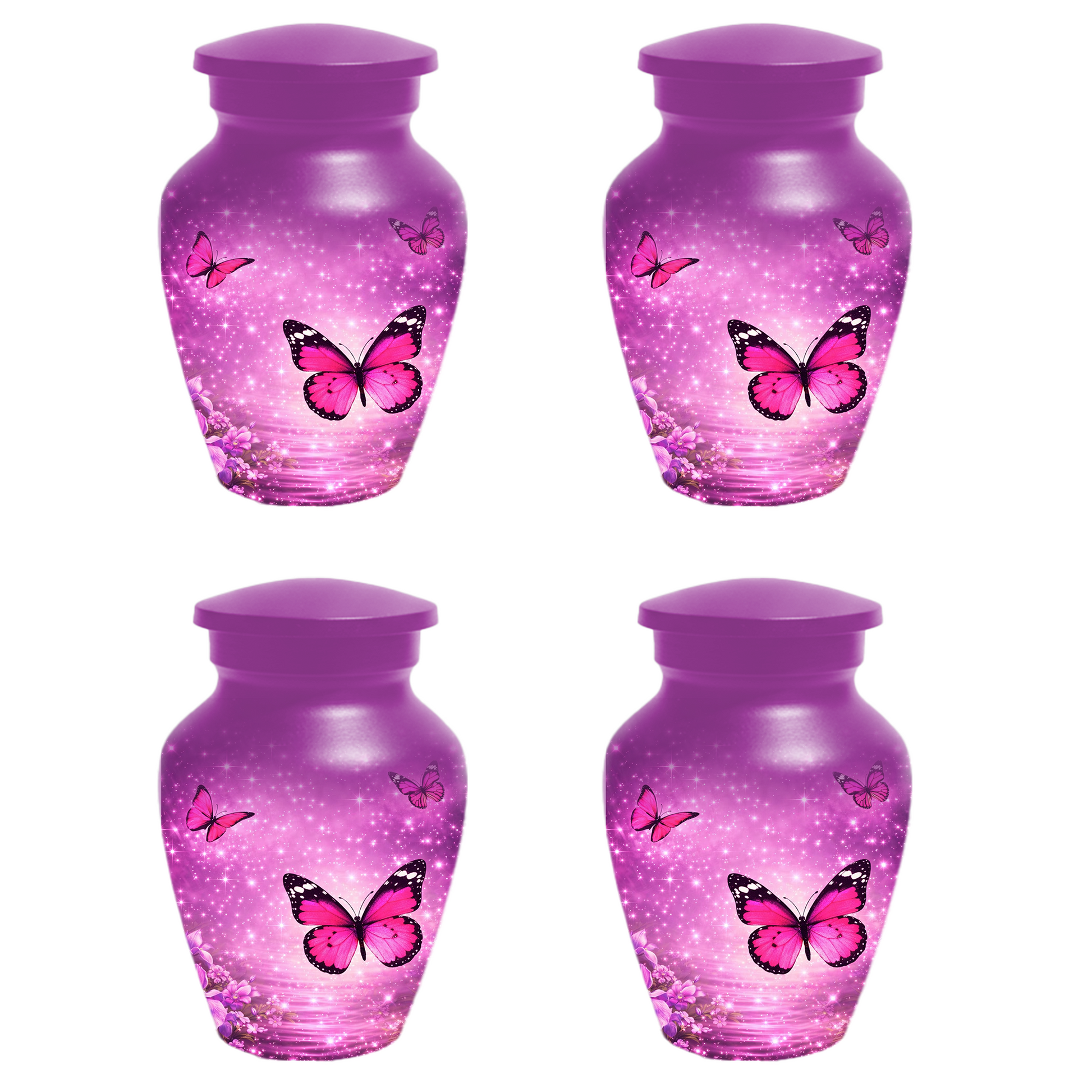 Pink Butterfly Cremation Urn for Ashes, Personalized Adult Memorial Urn for Mom