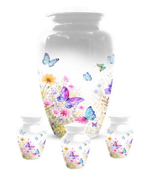 Butterfly Memorial Urn for Human Ashes, Custom Floral Cremation Urn, Butterfly Urn for Mom