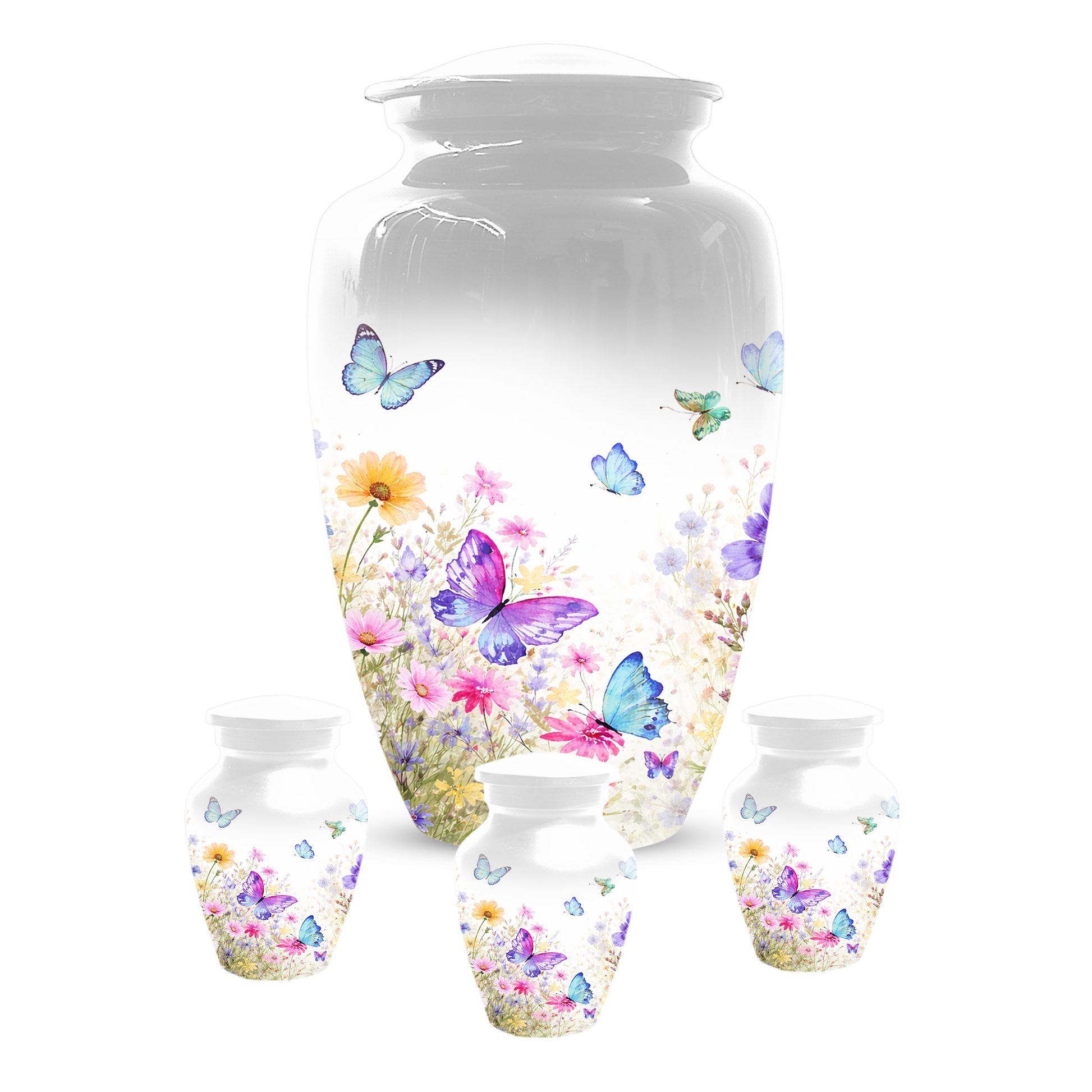 Butterfly Memorial Urn for Human Ashes, Custom Floral Cremation Urn, Butterfly Urn for Mom