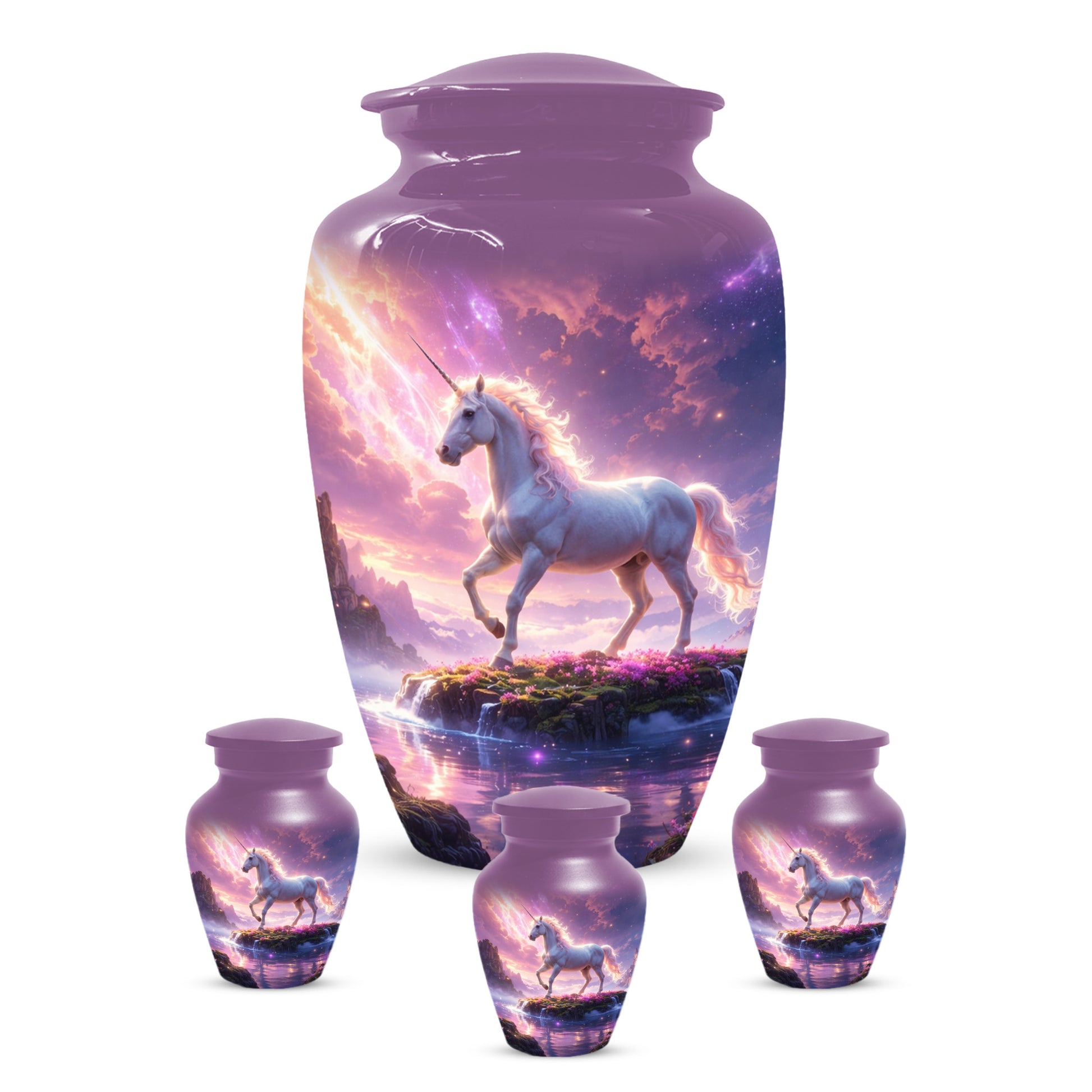 Personalized Unicorn Urn for Mom – Custom Fantasy Cremation Urn for Ashes