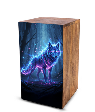 Wolf Urn For Ashes Male - Forest Animal Memorial Box Urns For Men