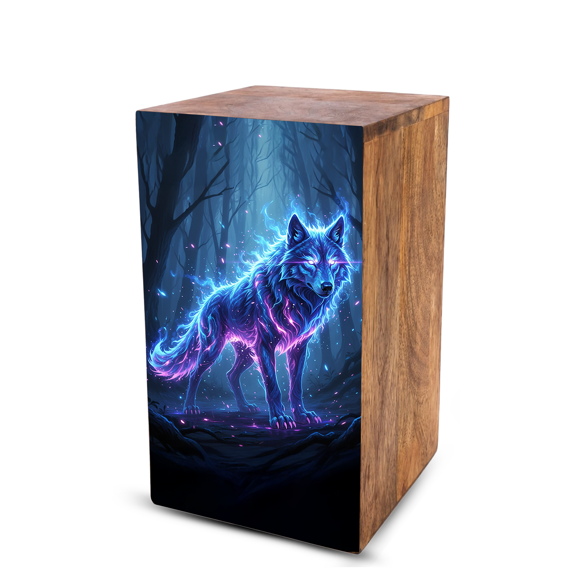 Wolf Urn For Ashes Male - Forest Animal Memorial Box Urns For Men