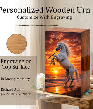Horse Urn For Human Ashes - Sunset Beach Western Keepsake Urns For Adults