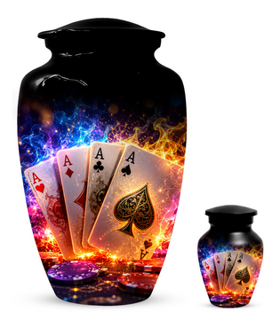 Poker Cremation Urn for Ashes - Personalized Casino Memorial for Dad