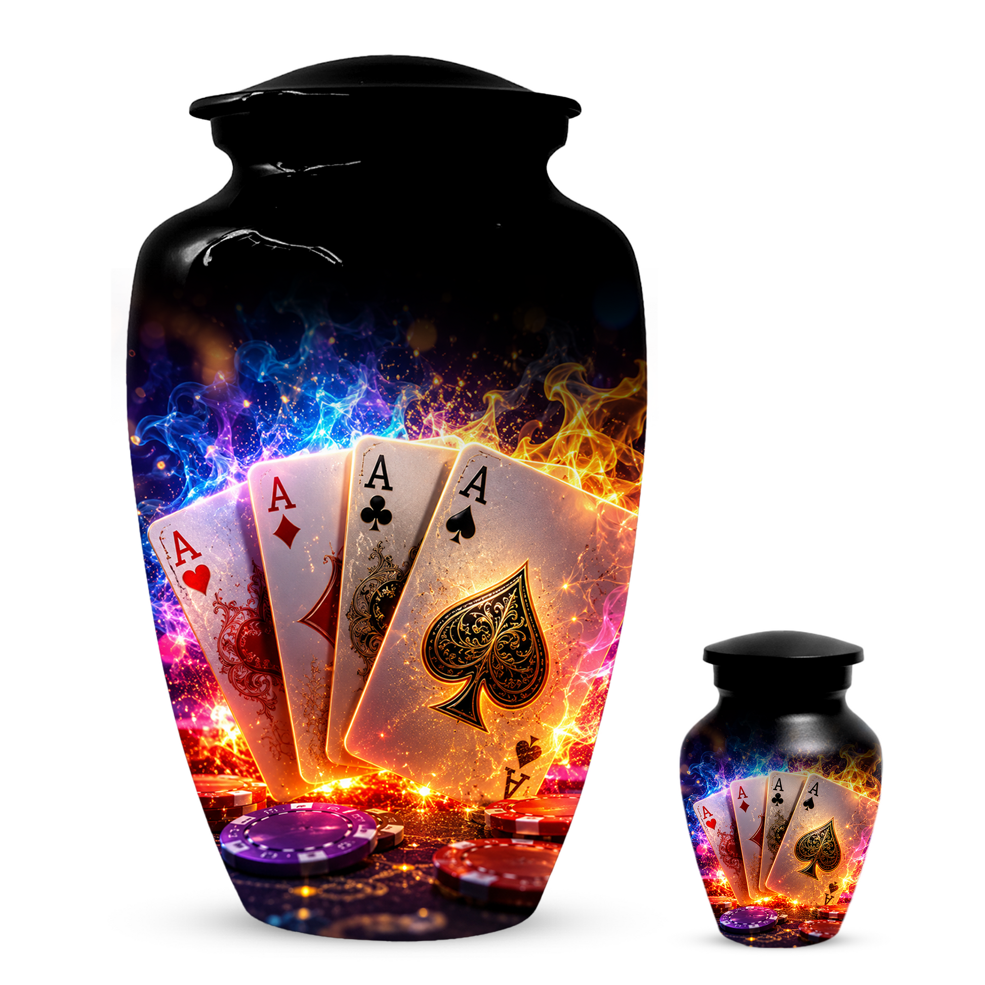 Poker Cremation Urn for Ashes - Personalized Casino Memorial for Dad