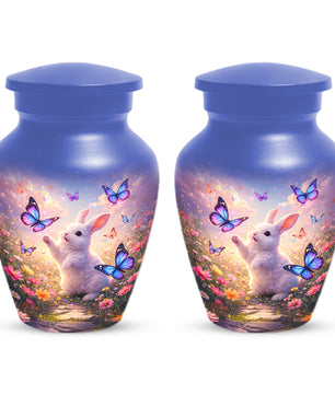 Bunny Butterfly Urn for Mom – Custom Rabbit  Keepsake Cremation Urns for Ashes