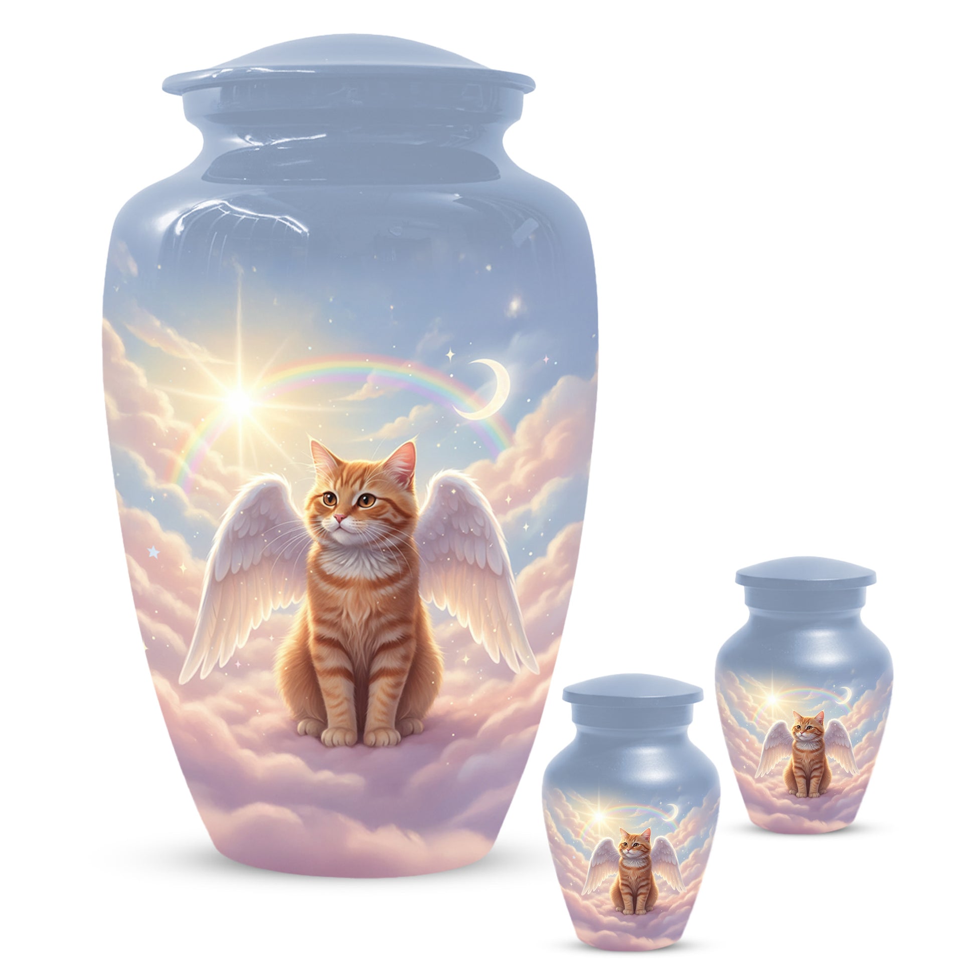 Cat Wing Urn for Adult Ashes | Angel Cat Cremation Urn & Memorial Urn