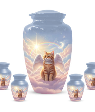 Cat Wing Urn for Adult Ashes | Angel Cat Cremation Urn & Memorial Urn