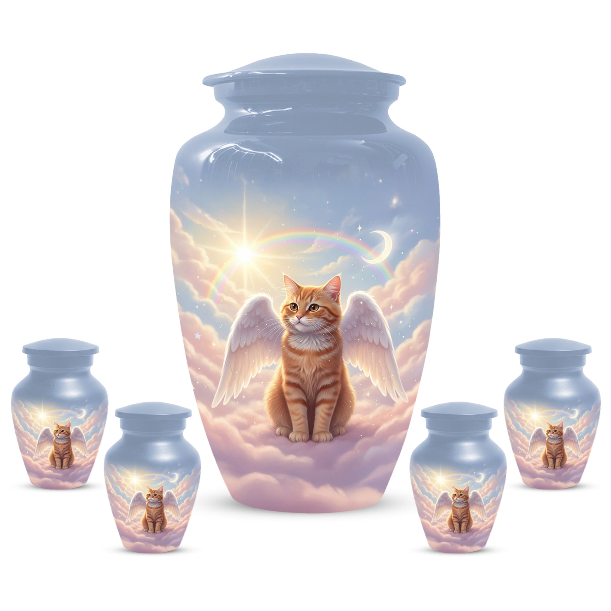 Cat Wing Urn for Adult Ashes | Angel Cat Cremation Urn & Memorial Urn
