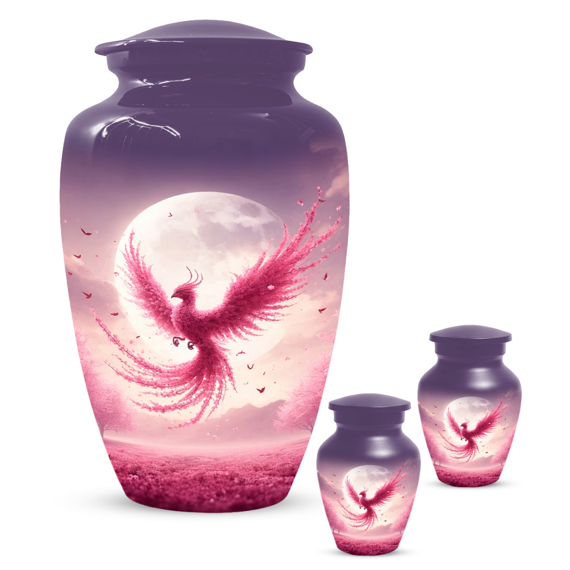 Pink Phoenix Urn for Mom – Phoenix Memorial Cremation Urns for Ashes