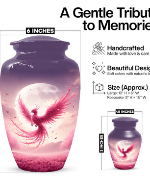Pink Phoenix Urn for Mom – Phoenix Memorial Cremation Urns for Ashes