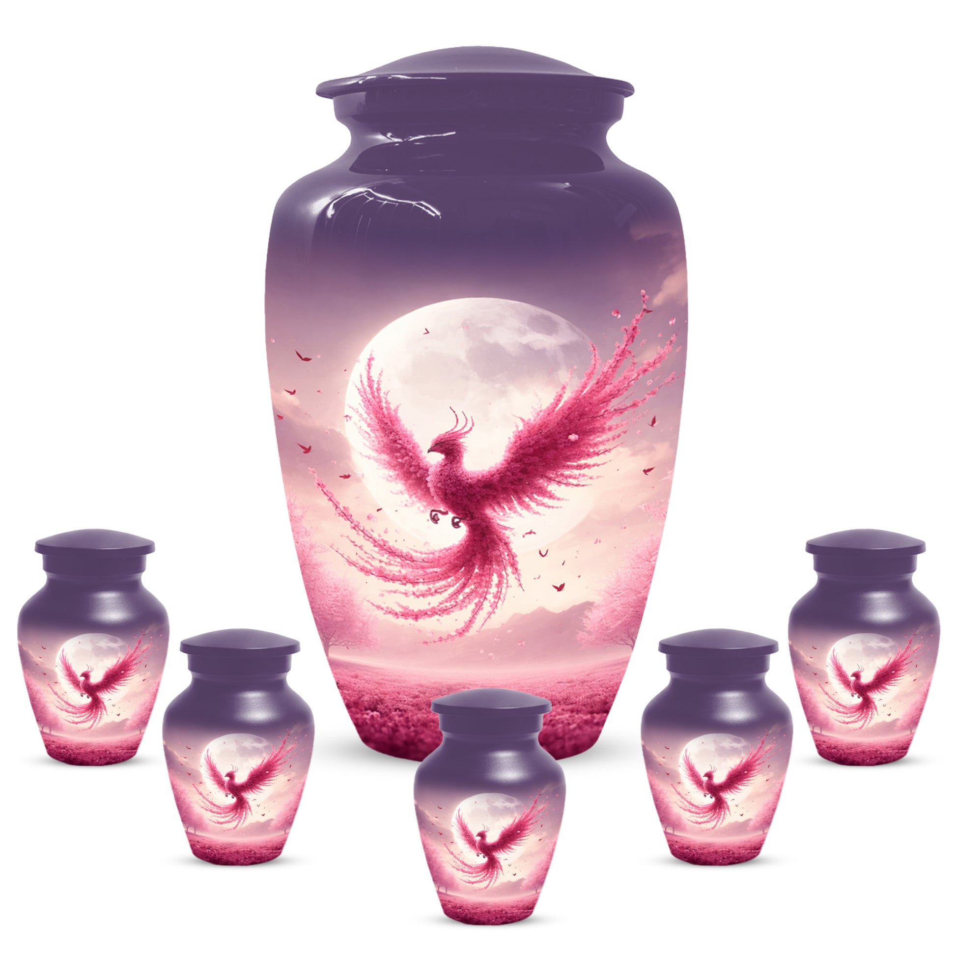 Pink Phoenix Urn for Mom – Phoenix Memorial Cremation Urns for Ashes