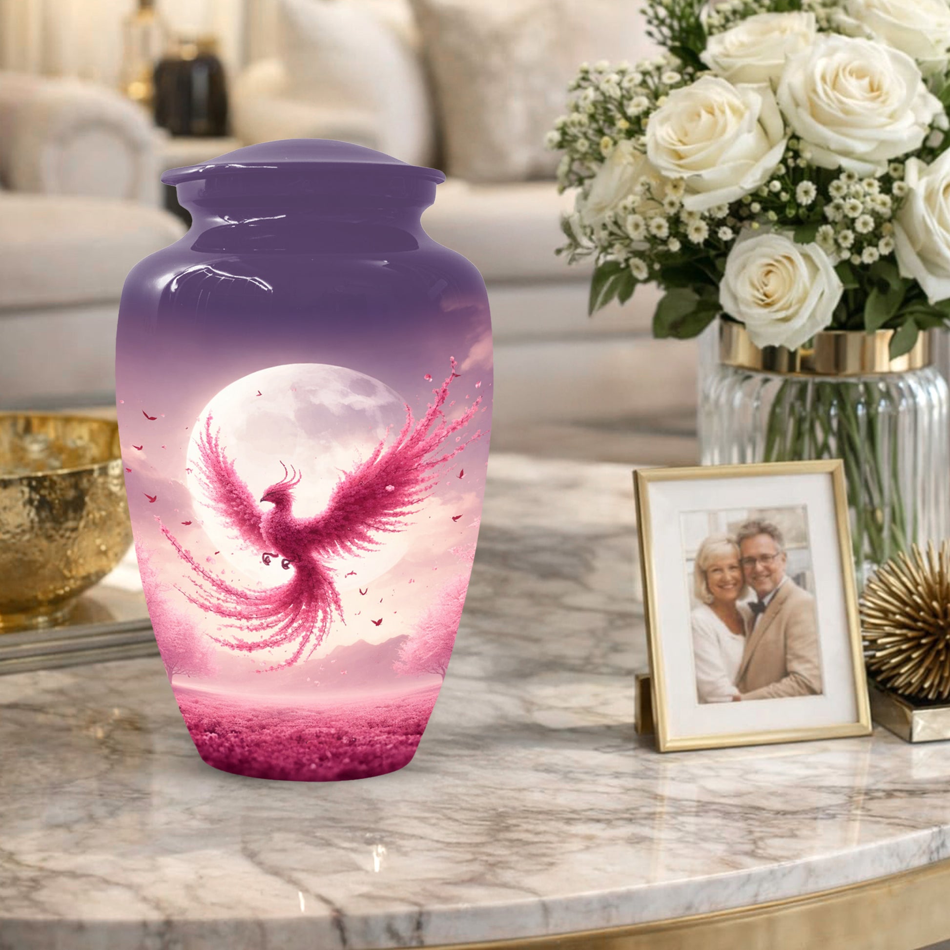 Pink Phoenix Urn for Mom – Phoenix Memorial Cremation Urns for Ashes