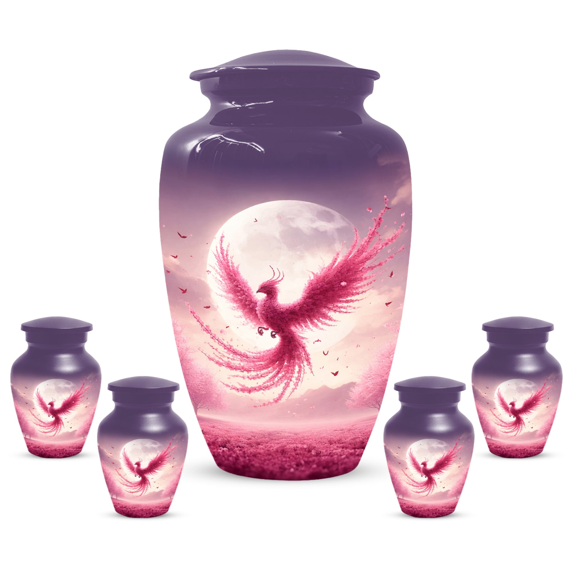 Pink Phoenix Urn for Mom – Phoenix Memorial Cremation Urns for Ashes