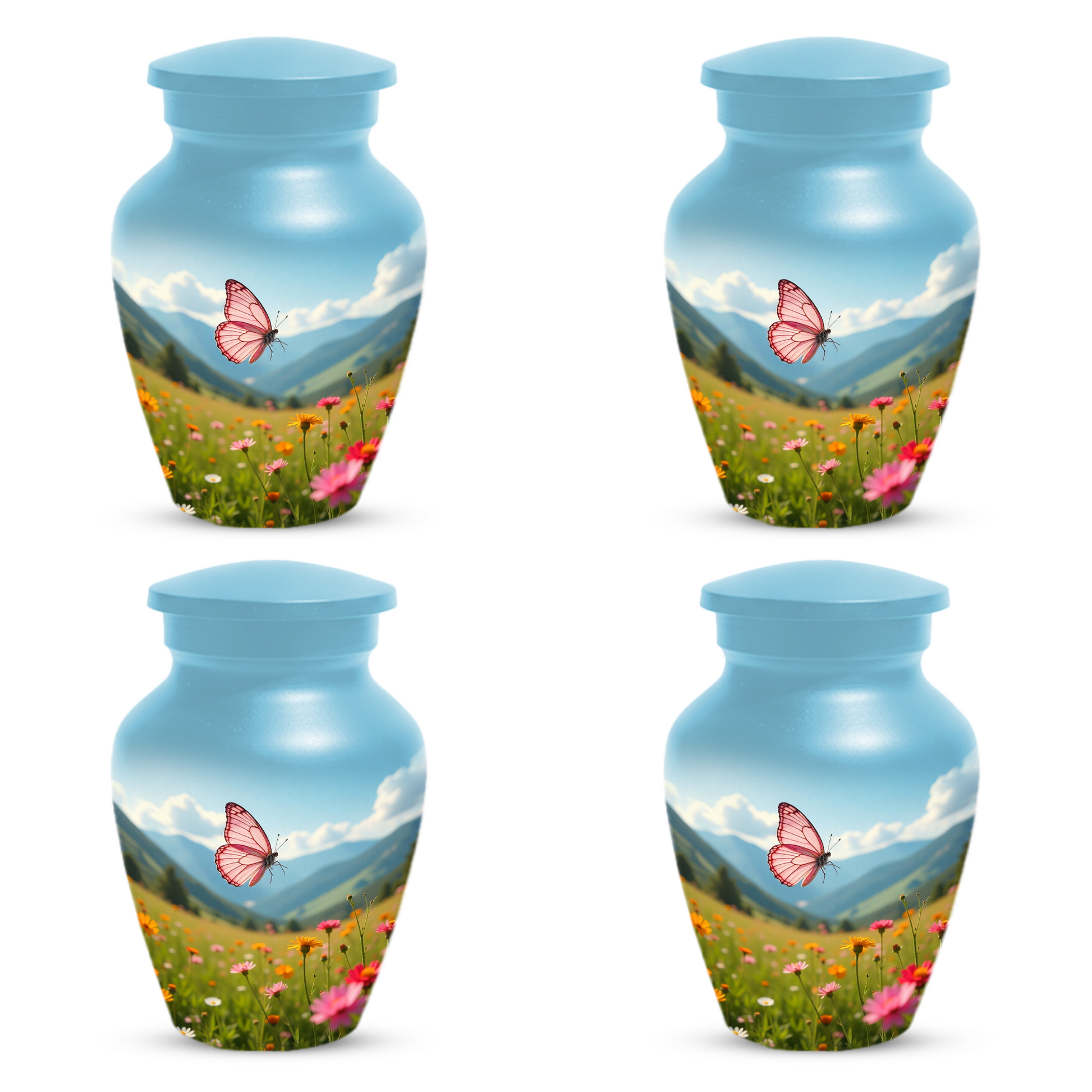 Personalized Pink Butterfly Urn for Mom – Custom Butterfly Cremation Urn for Ashes