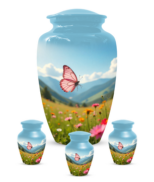 Personalized Pink Butterfly Urn for Mom – Custom Butterfly Cremation Urn for Ashes