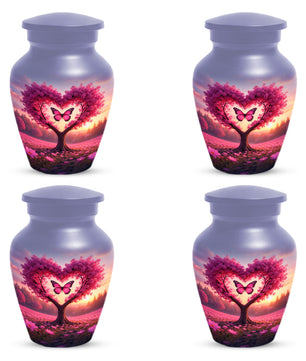 Pink Butterfly Urn for Mom – Heart Shaped Tree Memorial Cremation Urns for Ashes