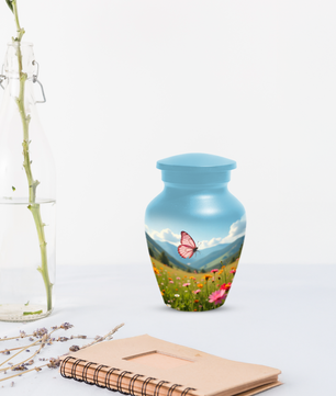 Personalized Pink Butterfly Urn for Mom – Custom Butterfly Cremation Urn for Ashes