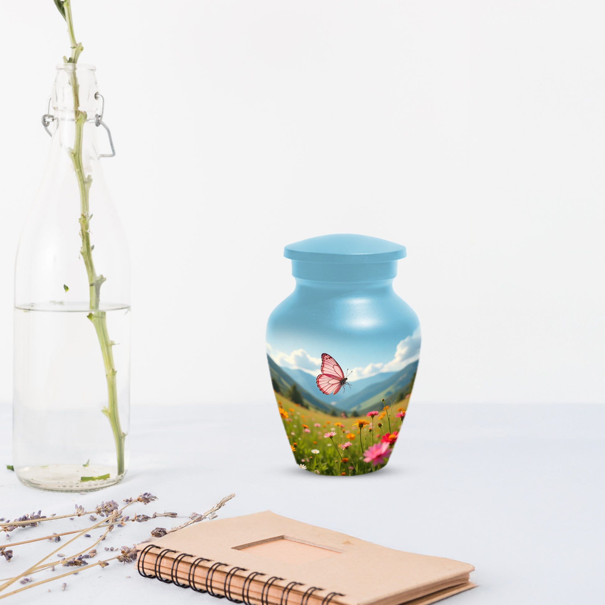 Personalized Pink Butterfly Urn for Mom – Custom Butterfly Cremation Urn for Ashes