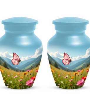 Personalized Pink Butterfly Urn for Mom – Custom Butterfly Cremation Urn for Ashes