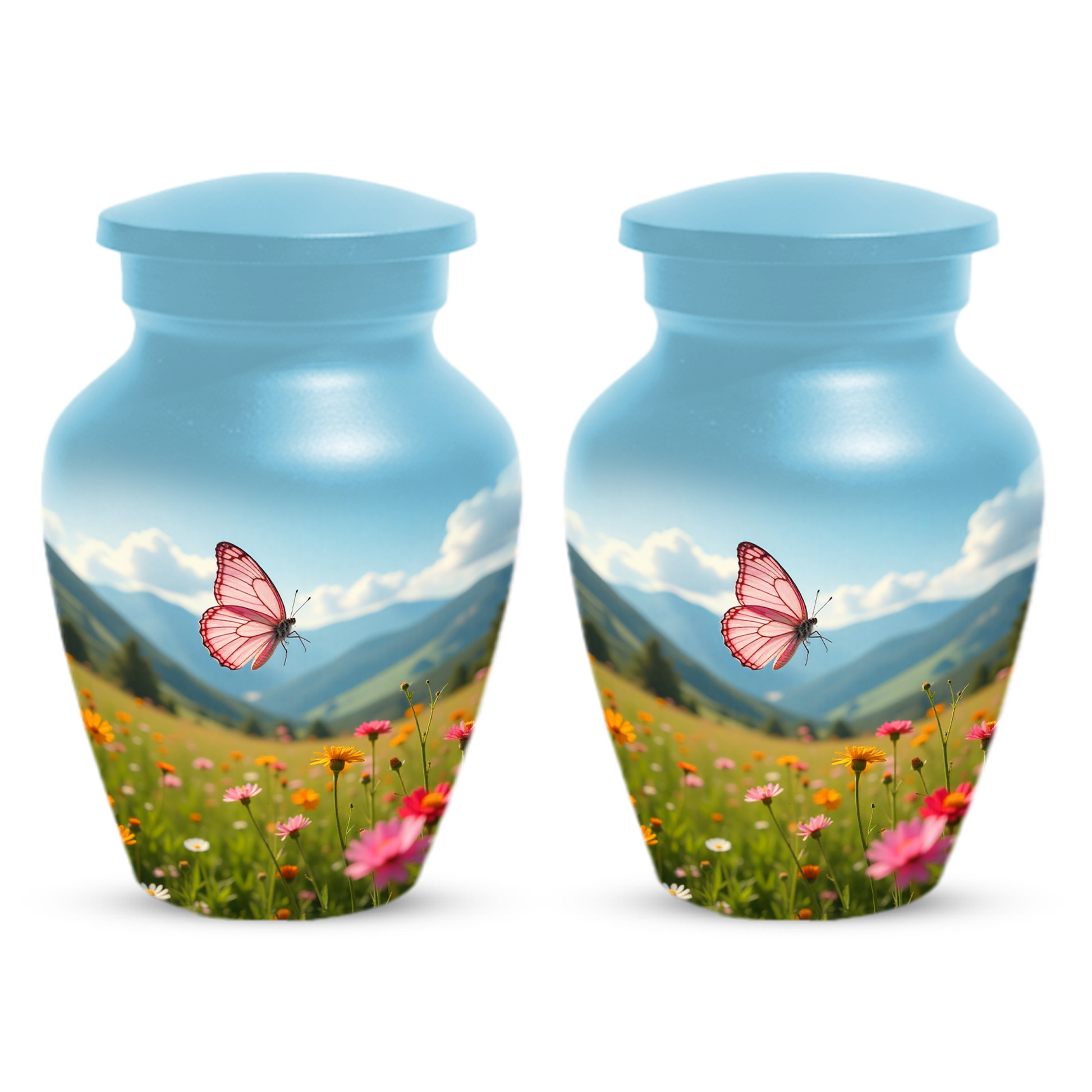 Personalized Pink Butterfly Urn for Mom – Custom Butterfly Cremation Urn for Ashes