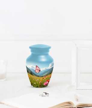 Personalized Pink Butterfly Urn for Mom – Custom Butterfly Cremation Urn for Ashes