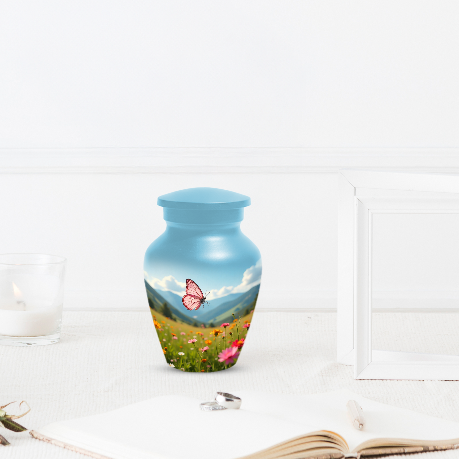 Personalized Pink Butterfly Urn for Mom – Custom Butterfly Cremation Urn for Ashes
