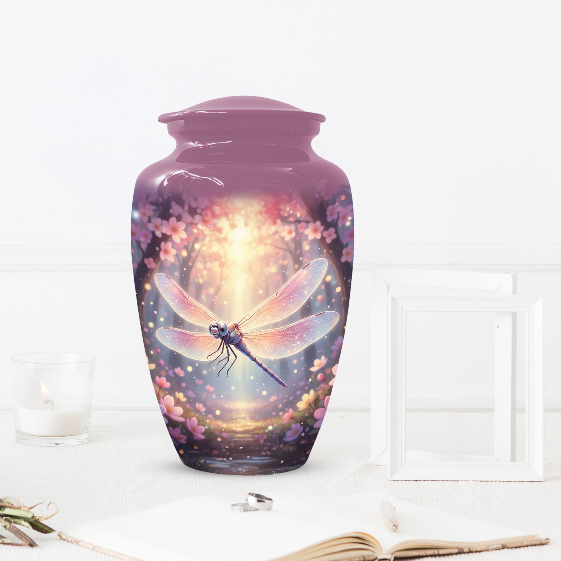 Personalized Dragonfly Urn for Mom – Custom Dragonfly Cremation Urn for Ashes