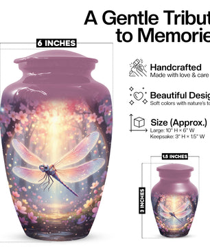 Personalized Dragonfly Urn for Mom – Custom Dragonfly Cremation Urn for Ashes