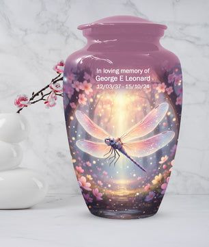 Personalized Dragonfly Urn for Mom – Custom Dragonfly Cremation Urn for Ashes