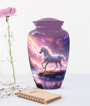 Personalized Unicorn Urn for Mom – Custom Fantasy Cremation Urn for Ashes